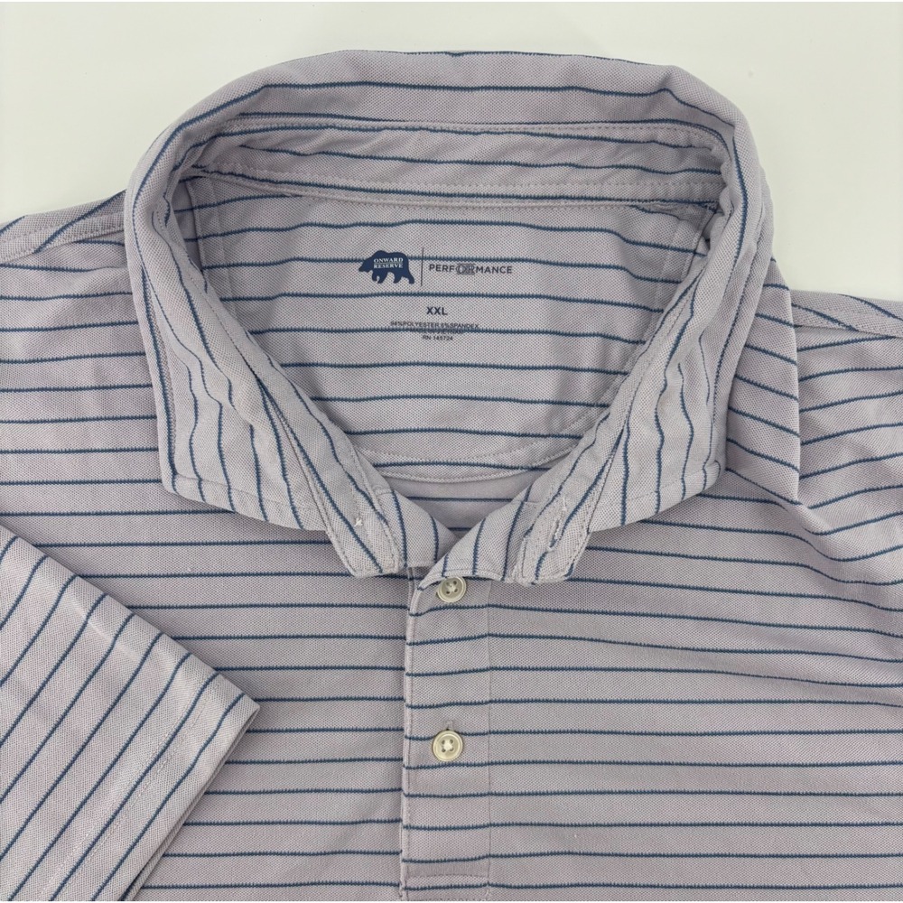 Onward Reserve Performance Golf Polo Shirt Men's XXL Purple‎ Blue Striped